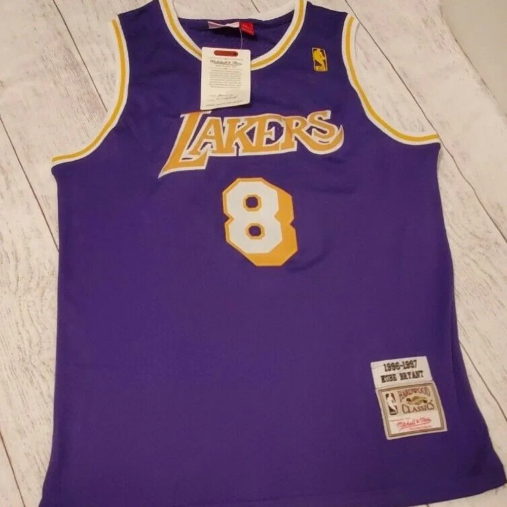 Kobe Bryant #8 Men's Lakers Purple Throwback Jersey - Picture 1 of 6